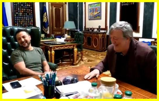 What a joke Stephen Fry made Zelenskyy laugh with