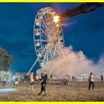 There's a fire on a Ferris wheel in Germany