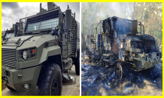 A secret armored vehicle of the Russian army was destroyed