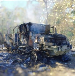 A secret armored vehicle of the Russian army was destroyed