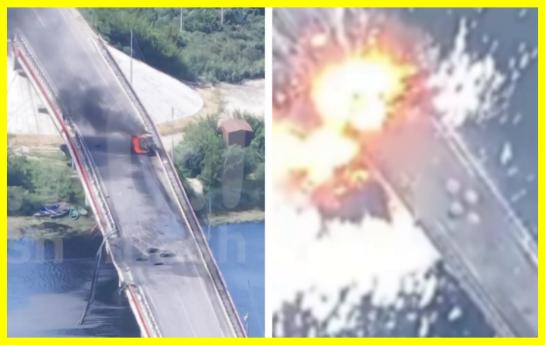 The Ukrainian military destroyed a Russian bridge