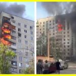 A Russian bomb hit a residential high-rise building in Kharkiv