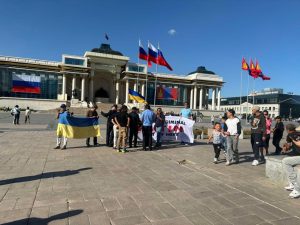 Protesters in support of Ukraine gather in Mongolia's capital