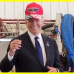 Biden donned a red cap with the words Trump 2024 written on it