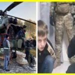 Schoolchildren in Russia burn a Mi-8 military helicopter