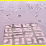 Mysterious patterns have been discovered at the bottom of a dried-up lake in China