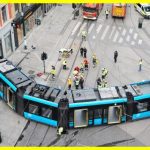 In Oslo, a streetcar derailed and crashed into a store