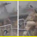 A Russian infantryman threw an assault rifle at a kamikaze drone