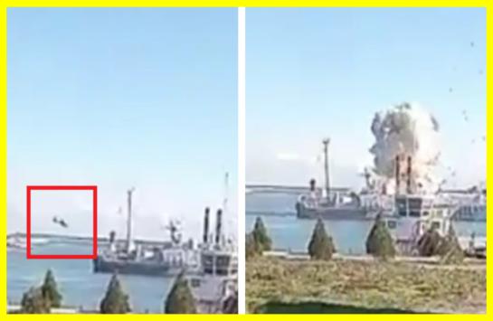 Ukrainian drone attacked three Russian warships