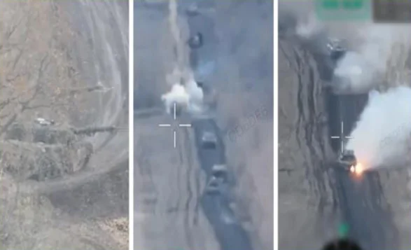 One Leopard 2 destroyed an entire armored column of Russians