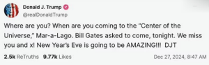 Trump accidentally released a private message to Elon Musk