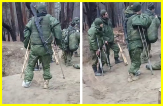 Russian assault teams consist of wounded soldiers on crutches