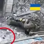 Ukrainian paratrooper keeps his cool in close combat after an enemy grenade lands beside him