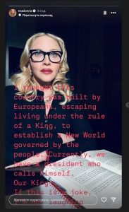 Madonna criticized Trump's actions