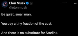 An altercation has erupted over Starlink for Ukraine