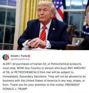 Трамп погрожує санкціями через покупку іранської нафти