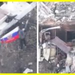 They paid dearly for such insolence very quickly. Russian saboteurs infiltrated a village near Pokrovsk and unfurled the Russian flag there