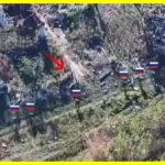 Two Ukrainian fighters against a group of Russian saboteurs