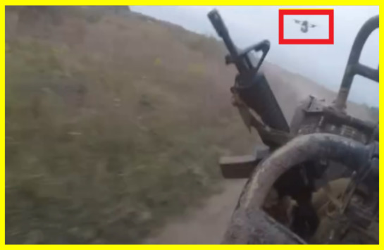 Skillfully evaded a Russian drone at the last moment