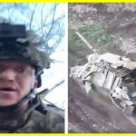 Seeing that the drones were unable to cope, the Ukrainian hero destroyed the Russian tank at the last moment using a hand-held grenade launcher