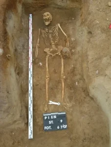 The burial of a woman believed to have syphilis. 