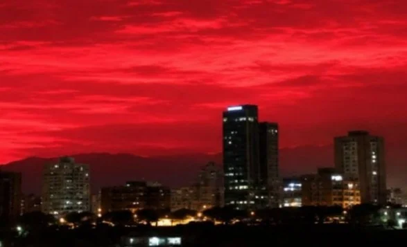 Mysterious blood-red sky appears after Colombia earthquake