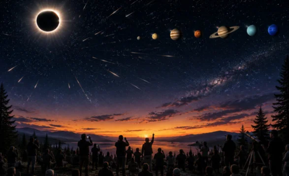 Three cosmic events will transform the August 2026 sky as eclipse, meteor shower and planets align