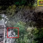 Russian Occupier Tries to Fend Off a Ukrainian FPV Drone with a Brick