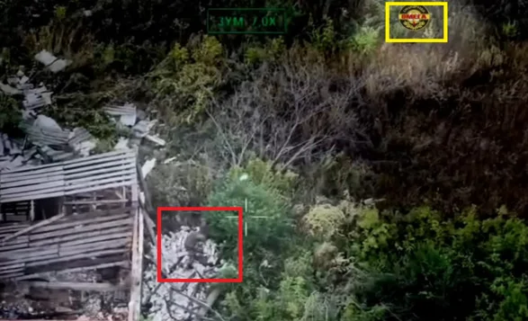 Russian Occupier Tries to Fend Off a Ukrainian FPV Drone with a Brick