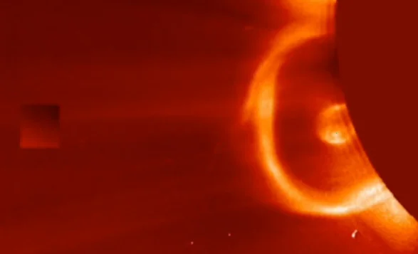 Giant UFO Emerges From the Sun as Cube Appears