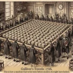 A strange typewriter from the 1726 novel Gulliver's Travels